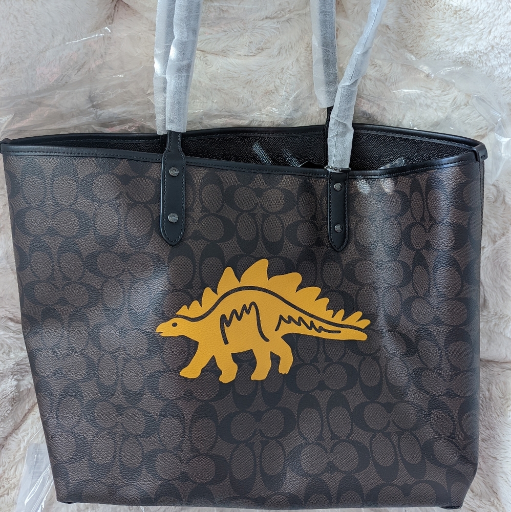 NWOT Coach Dinosaur Tote Bag